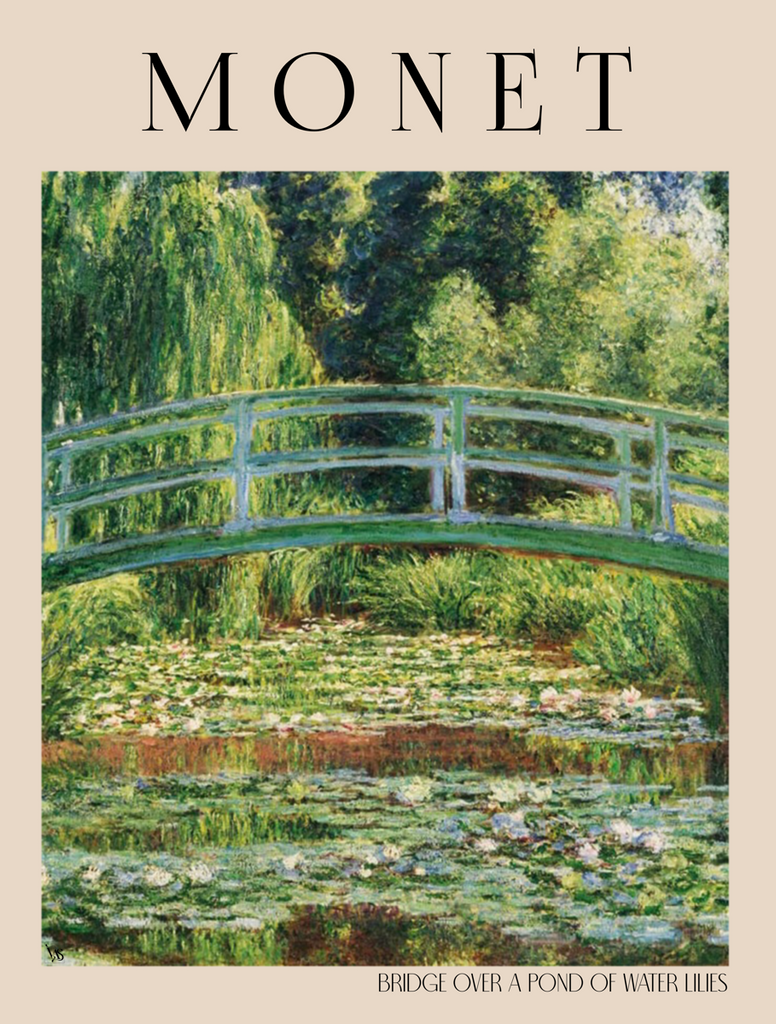 Bridge over a pond of Water Lillies